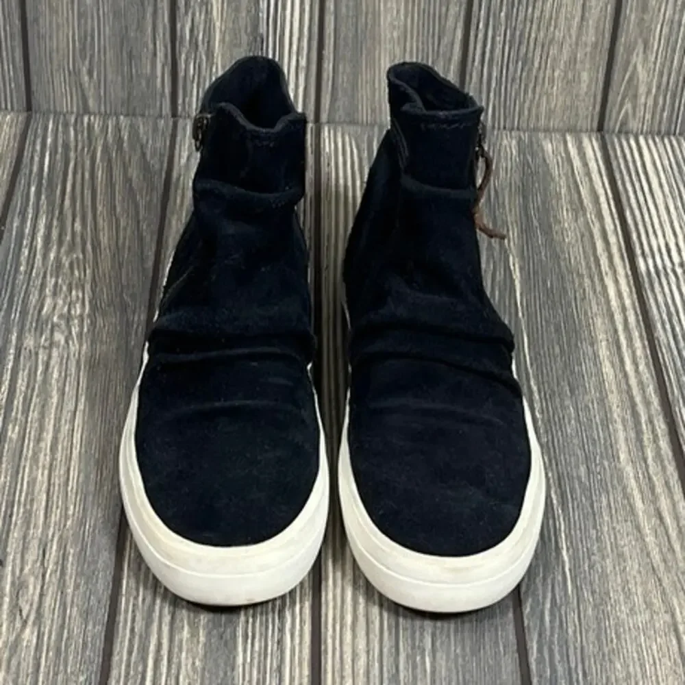 Sperry Crest Zone Women Suede Black Casual Comfort Sneakers Shoes Sz 6‎ Side Zip